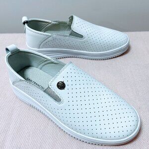 White leather loafers size 7